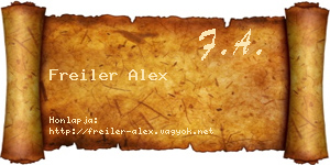 Freiler Alex névjegykártya